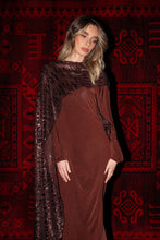 Load image into Gallery viewer, Long Sequin Scarf Kaftan Brown
