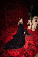 Load image into Gallery viewer, Long Sequin Scarf Kaftan Black
