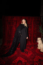 Load image into Gallery viewer, Long Sequin Scarf Kaftan Black
