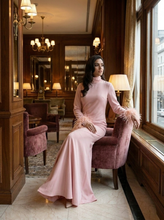 Load image into Gallery viewer, Crepe Feather Sleeve Dress
