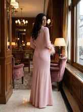 Load image into Gallery viewer, Crepe Feather Sleeve Dress
