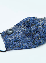 Load image into Gallery viewer, Navy Blue Lace Mask 1
