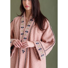 Load image into Gallery viewer, Dusty Rose Embroidered Teddy Sadu Bisht
