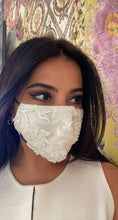 Load image into Gallery viewer, White Embroidered Mask
