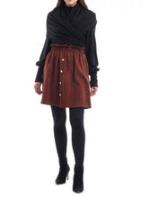 Load image into Gallery viewer, Brown half leather mini skirt
