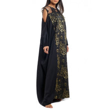 Load image into Gallery viewer, Black and Gold Oversized Floral Kaftan
