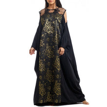 Load image into Gallery viewer, Black and Gold Oversized Floral Kaftan
