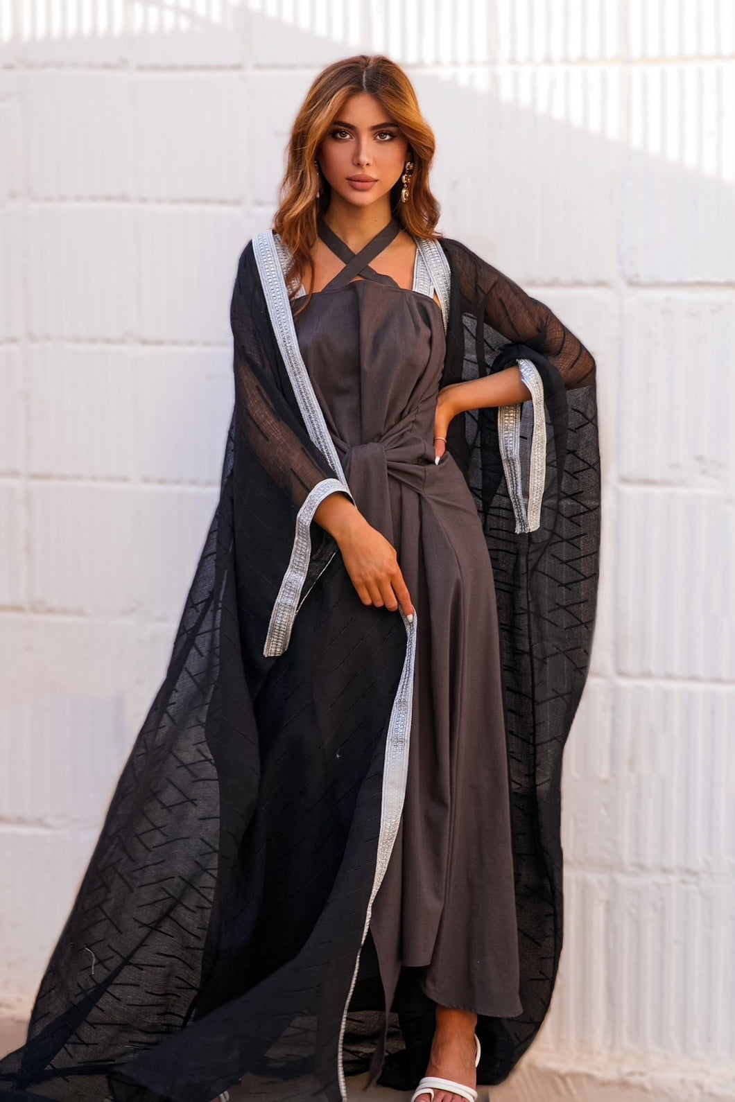 Knot Kaftan with Bisht